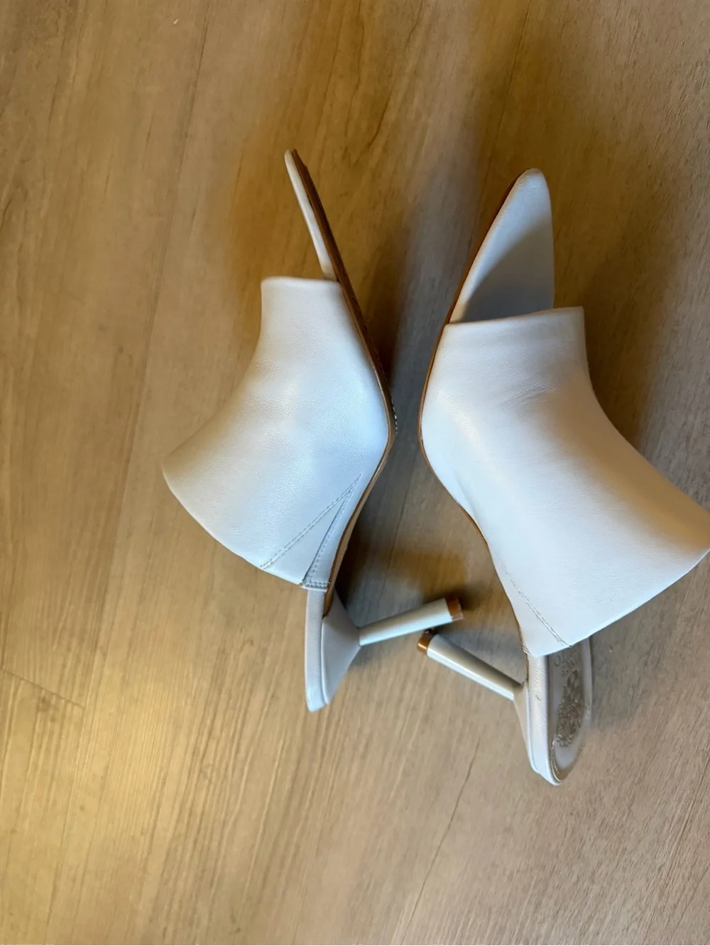 Vince Camuto Beige Pointed-Toe Slip-On Mules